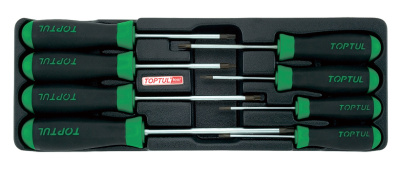 Набор отверток TORX T9-T40 с отверстием в ложементе 8 пр TOPTUL  GAAT0807 Набор отверток TORX T9-T40 с отверстием в ложементе 8 пр TOPTUL  GAAT0807