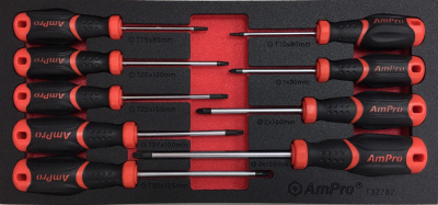 T32782 Набор отверток TORX и PZ "power grip", 9пр., в мягком ложементе T32782 Набор отверток TORX и PZ "power grip", 9пр., в мягком ложементе