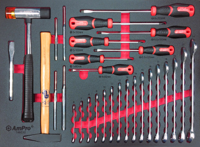 T46030 Набор комбинированных ключей,отверток и ударного инструмента, 30пр. в мягком ложементе T46030 Набор комбинированных ключей,отверток и ударного инструмента, 30пр. в мягком ложементе