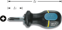 Отвёртка короткая  PZ1х25 мм HAZET 801K-PZ1